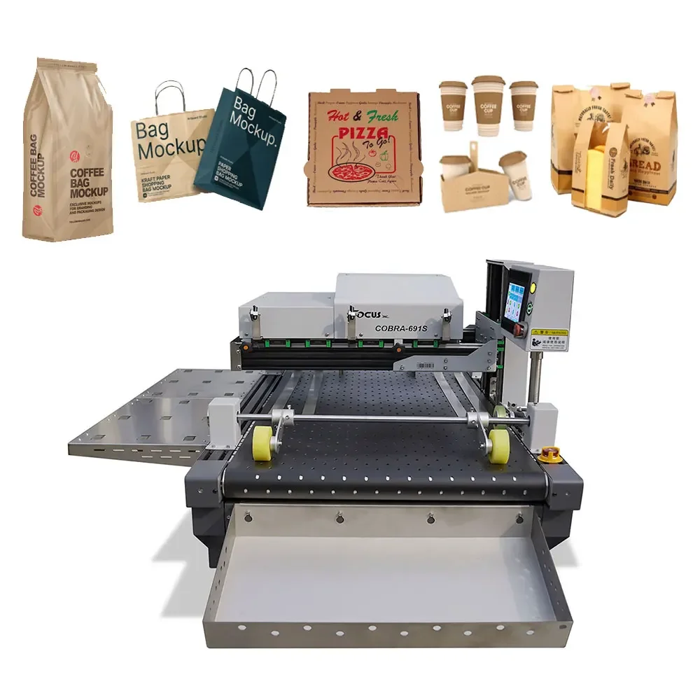 single pass printer automatic pizza box cardboard paper coffee bag tissue printer book edge printing machine