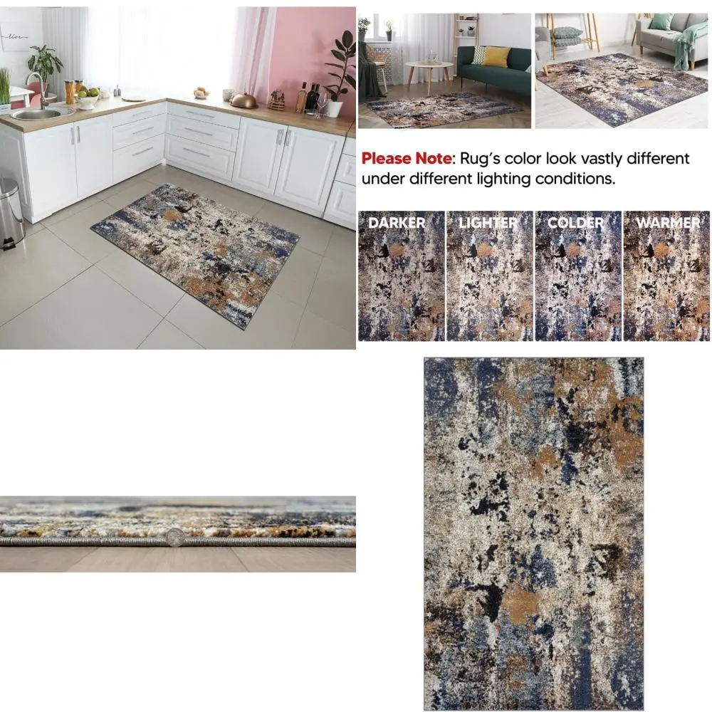 

Абстрактные коврики 3х5 для кухни, гостиной, спальни, столовой, прихожей - не линяет, прочный дизайн