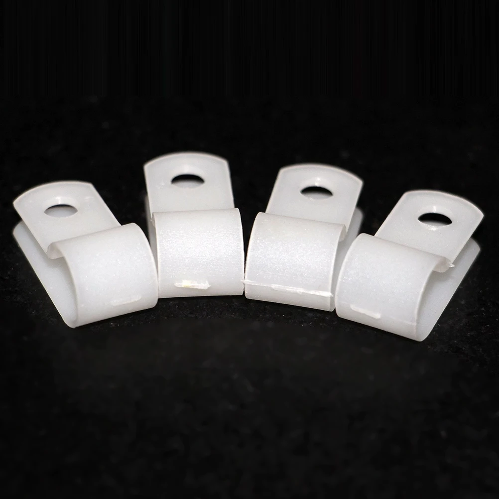 

100pcs R-Type Wire Holder Cable Clamp Line Clip For House Office Wire Arrangement Durable Nylon Fastener Wall Ground Mount
