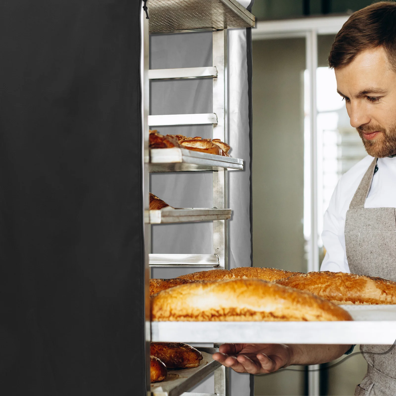 

Oxford Cloth Heavy Duty Sheet Pan Rack Protector Protective Cover for Bakery Use Toaster Oven Covers