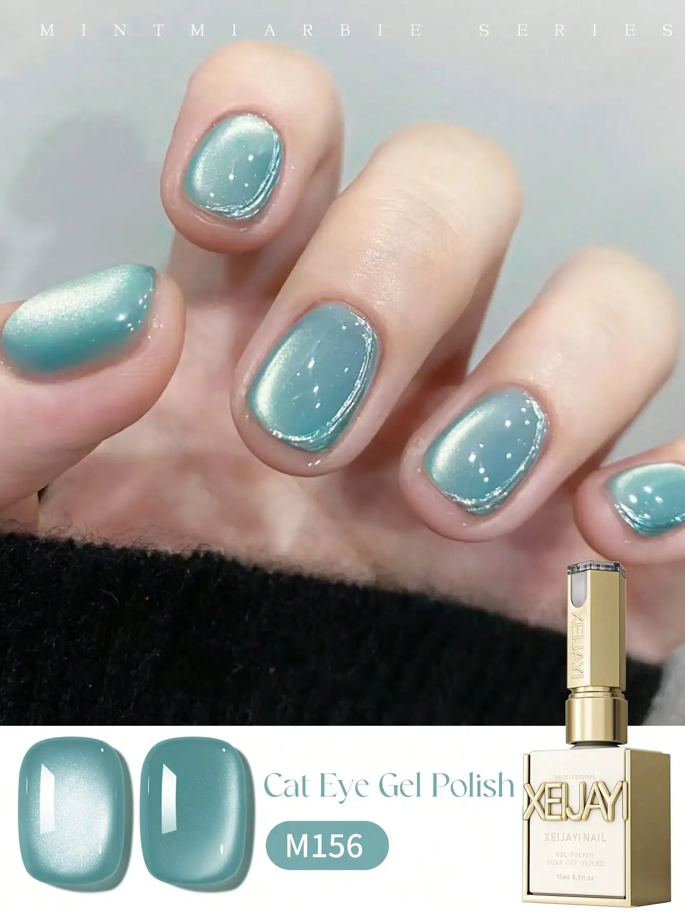 XEIJAYI 4 قطعة 15 مللي النعناع مانبو القط العين جيل للأظافر مجموعة طلاء أظافر شبه دائم مسمار الفن تمرغ الأشعة فوق البنفسجية LED صالون الأظافر لتقوم بها بنفسك صالون الأظافر جل Fo