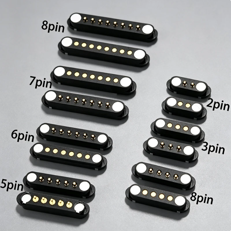 1 Satz 2A DC magnetischer Pogo-Pin-Steckverbinder 2-8-polig 2,5/2,8 mm mit/ohne Ohren für intelligentes Laden von DIY-Elektronikprodukten – Detail 4