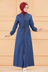 Jeans Ferace abbigliamento musulmano per donna inverno autunno 2021 musulmano donna Hijab foulard islamico Cardigan giacca Cap