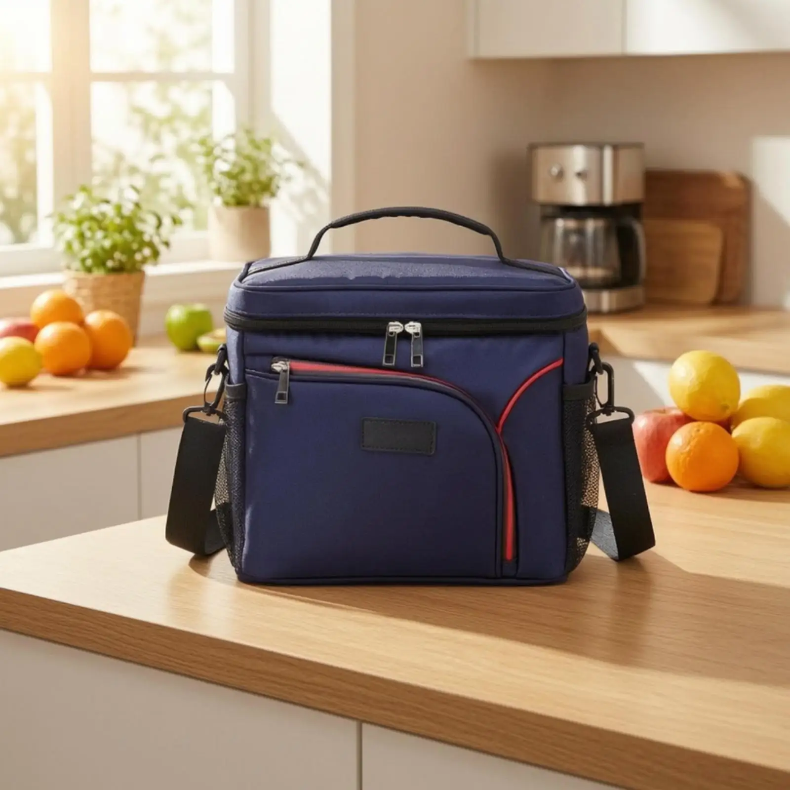 Durable Oxford Insulated Lunch Carrier for Daily Use with Reflective Thermal Lining and Easy Carry Handle
