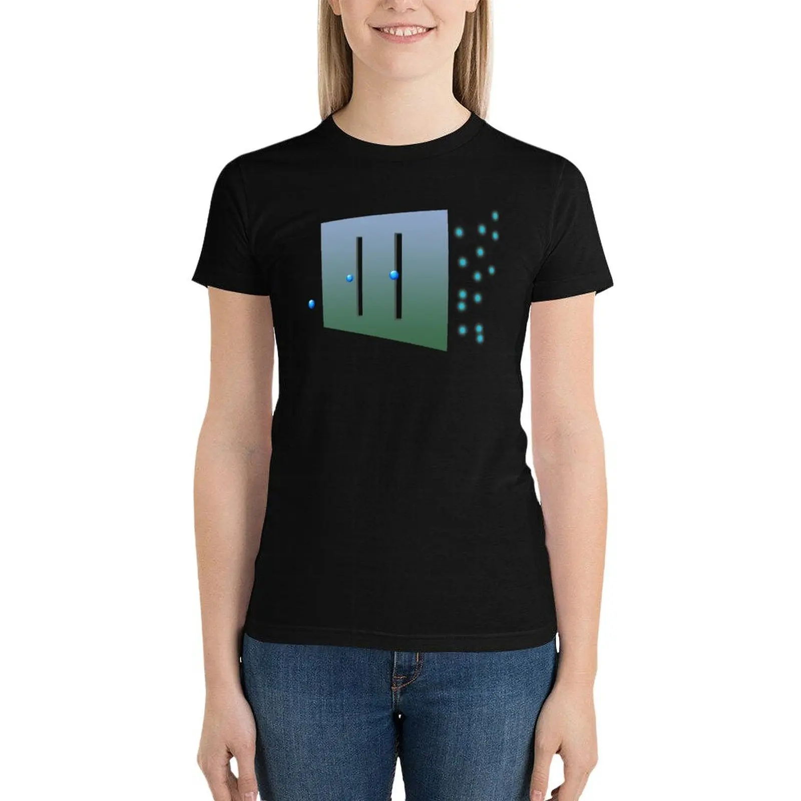 

Quantum Physics Double-slit Experiment T-Shirt kawaii clothes graphics summer tops aesthetic clothes black t-shirts for Women