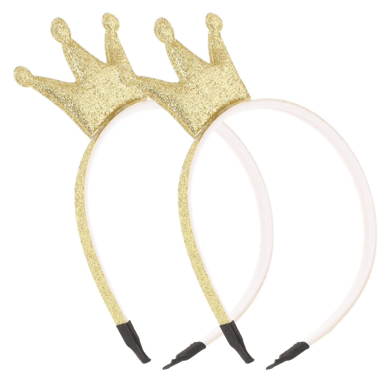 

2Pcs Sparkling Crown Headband Golden Hair Hoop for Little Girls Women Festive Party Wedding Cosplay Accessories