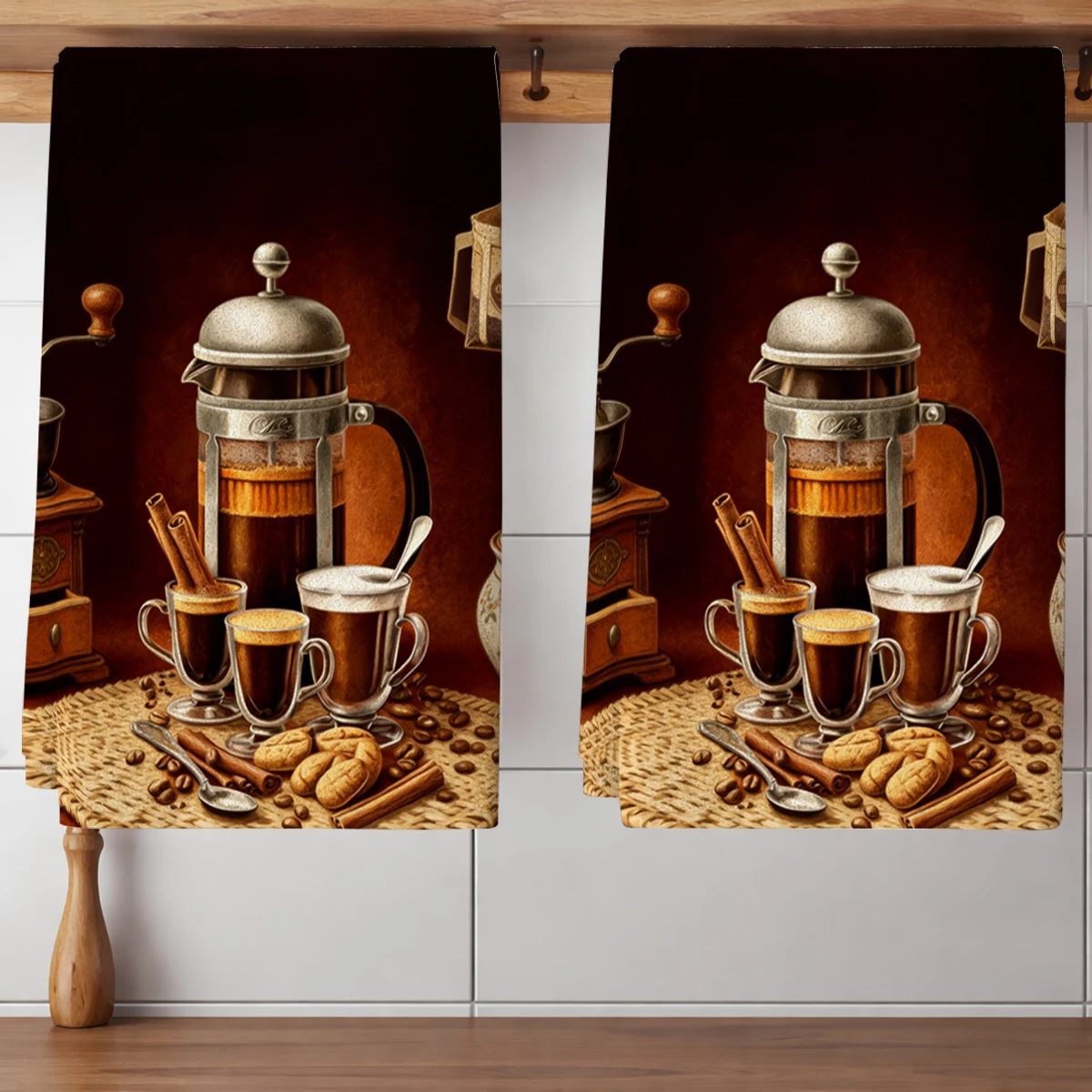 

2 шт. мягких впитывающих кухонных полотенец, салфетки для мытья посуды, салфетки для кофе, праздничные салфетки для кухни и дома