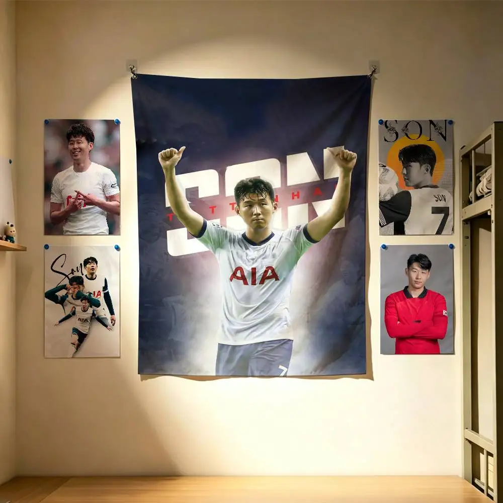 

Sonny S-Son Heung-min Football Flags Wall Hanging Background Art Banner for Bedroom Home Outdoor Decor
