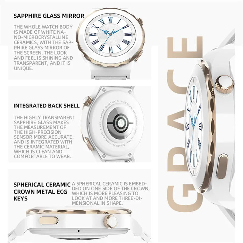 السيدات HW3 ساعة ذكية صغيرة Smartwatch الإناث NFC بلوتوث دعوة المرأة ساعة ضغط الدم الأكسجين ل iOS أندرويد