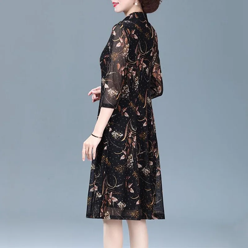 กระโปรงผู้หญิงวัยสูงอายุและปานกลาง2023ใหม่ฤดูใบไม้ผลิฤดูร้อนสไตล์ทันสมัยและสูงส่ง