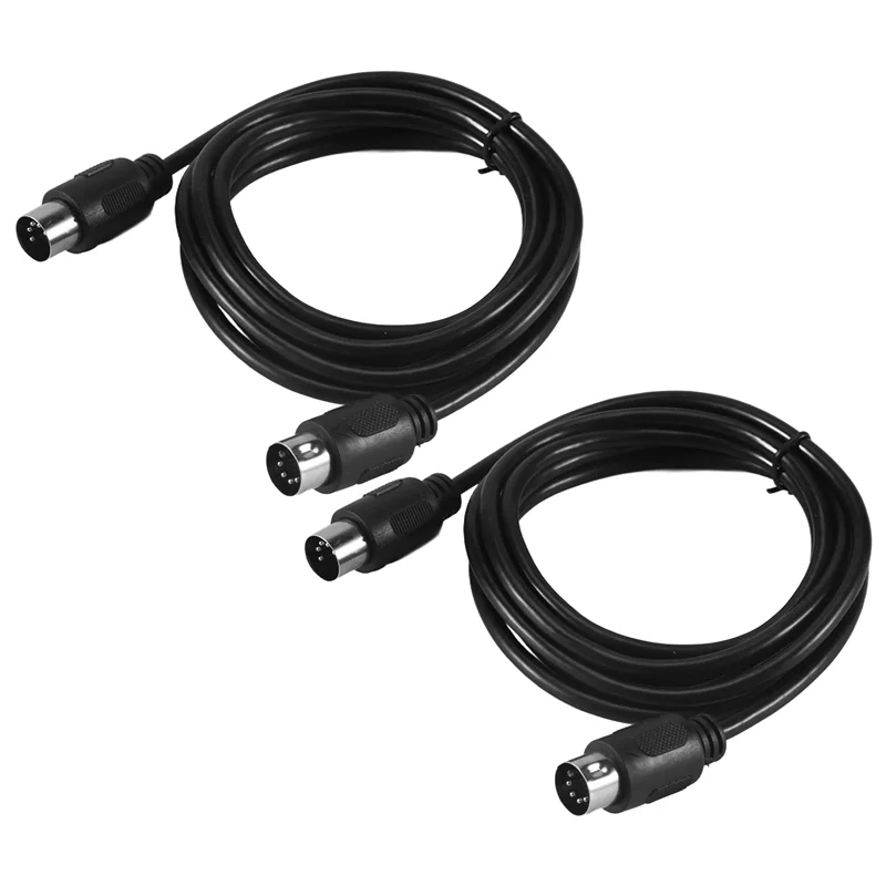 New--2-Pack 5-Pin DIN MIDI Cable, 3-Feet Male To Male 5-Pin MIDI Cable For MIDI Keyboard,Keyboard Synth,Rack Synth,Rack Synth