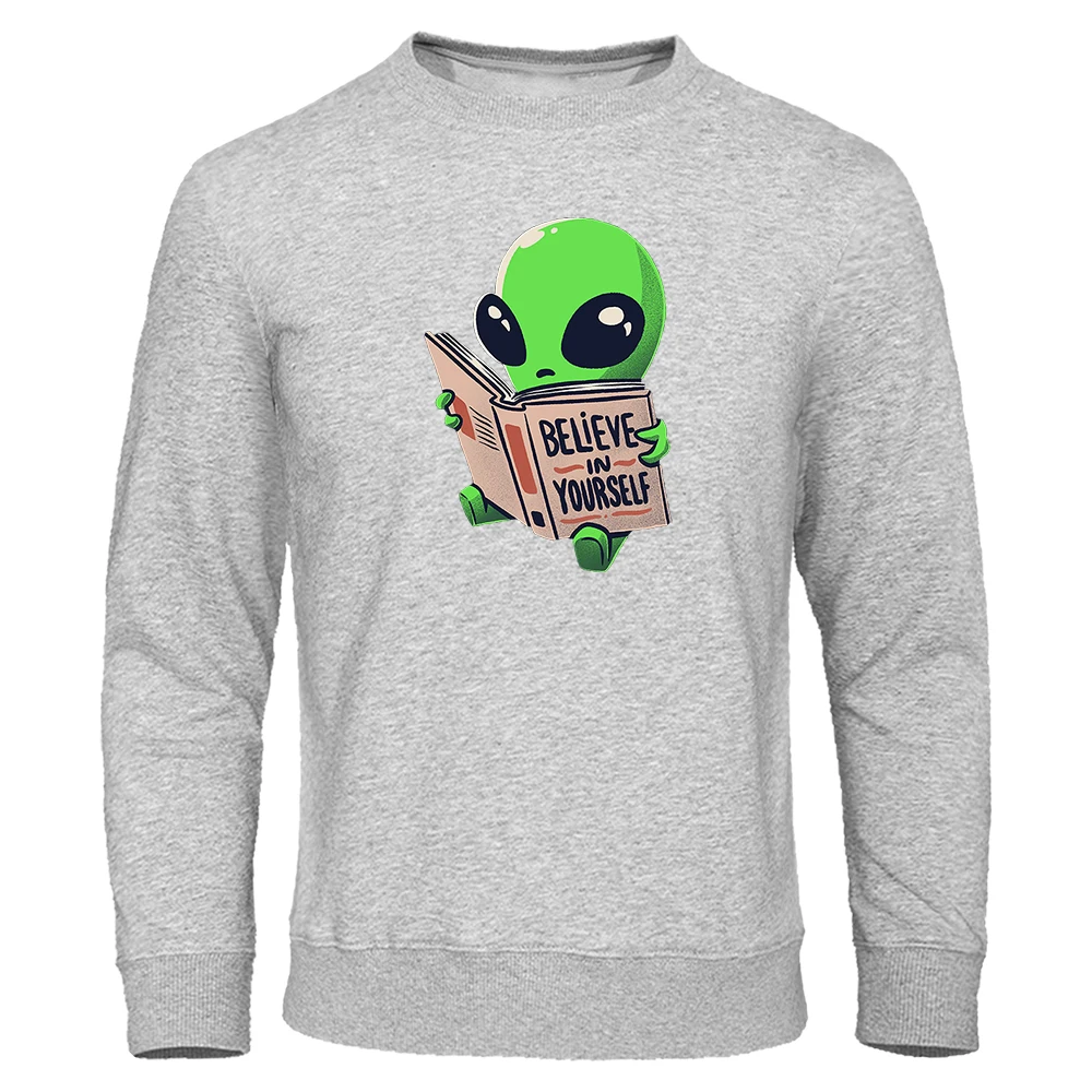 

I Am An Alien Believe In Yourself Mens Pullover Casual Comfortable Sweatshirt Hip Hop Loose Sportswear Fashion Fleece Clothing