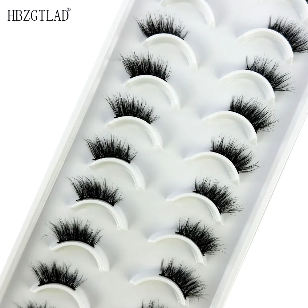 NEW 10Pairs Half Eye Lashes 6D Faux Mink Natural Fluffy Eyelashes Makeup Cils Wholesale Fake Eyelash Extension Hot Style