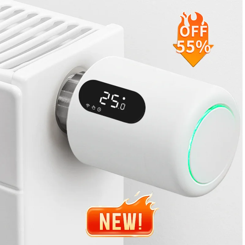 

Умный дом Zigbee3.0 Термостатический радиаторный клапан Подключенная термостатическая головка Zigbee Термостатический клапан Поддержка Alexa Google Home