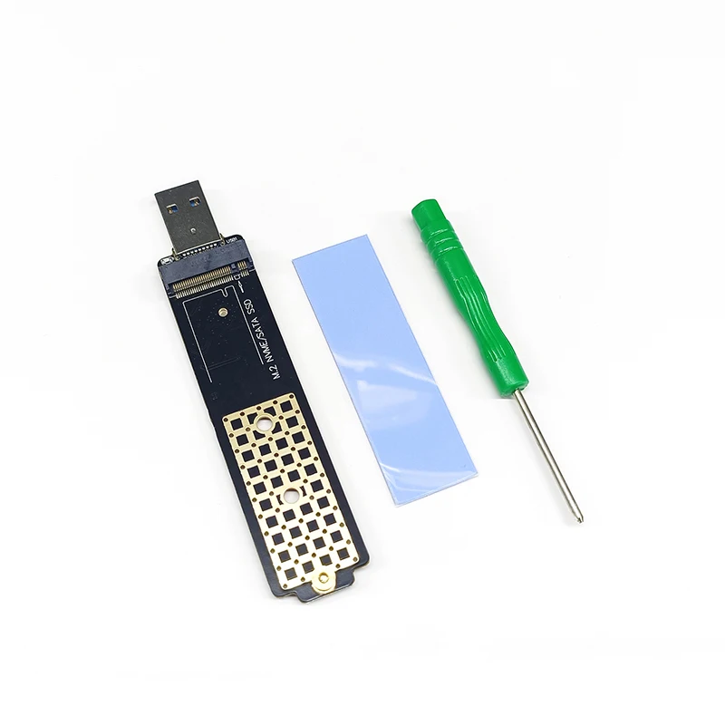 โปรโตคอลแบบ Dual M2 NVME/SATA SSD Adapter M/B + M Key To USB 3.1 RTL9210B ชิปสำหรับ2242 2260 2280 M.2 PCIE NVME / NGFF SATA SSD