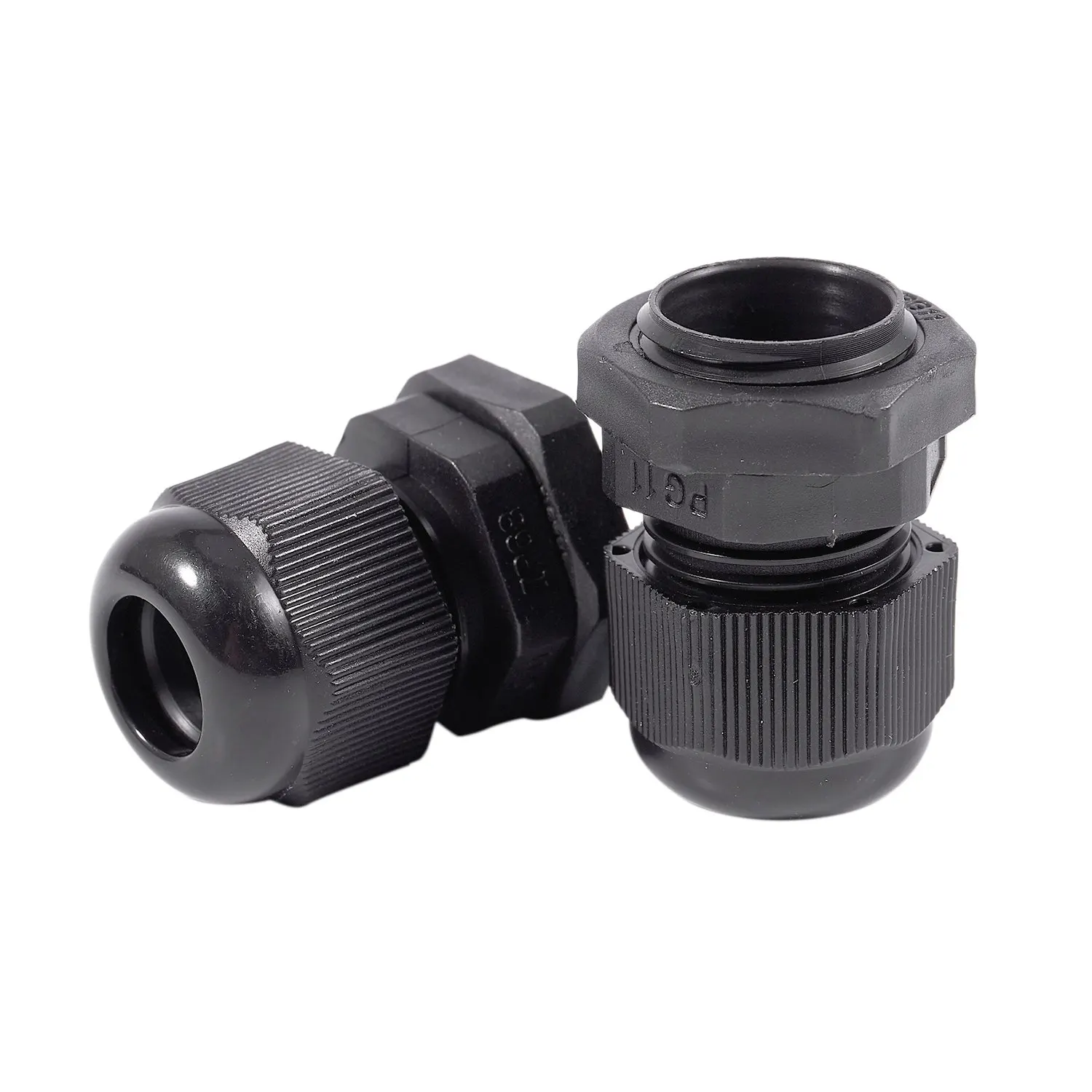 Pg11,5-10mm,50ユニット用の黒いプラスチック製防水コネクタ