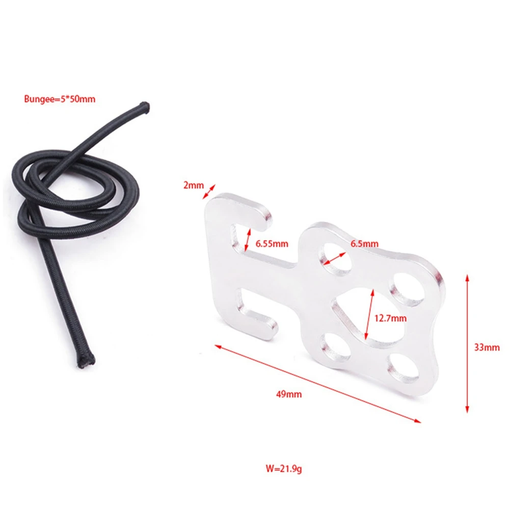 Scuba Diving SS Plate Hook with Bungee for Backmount Sidemount BCD and Dry Suit