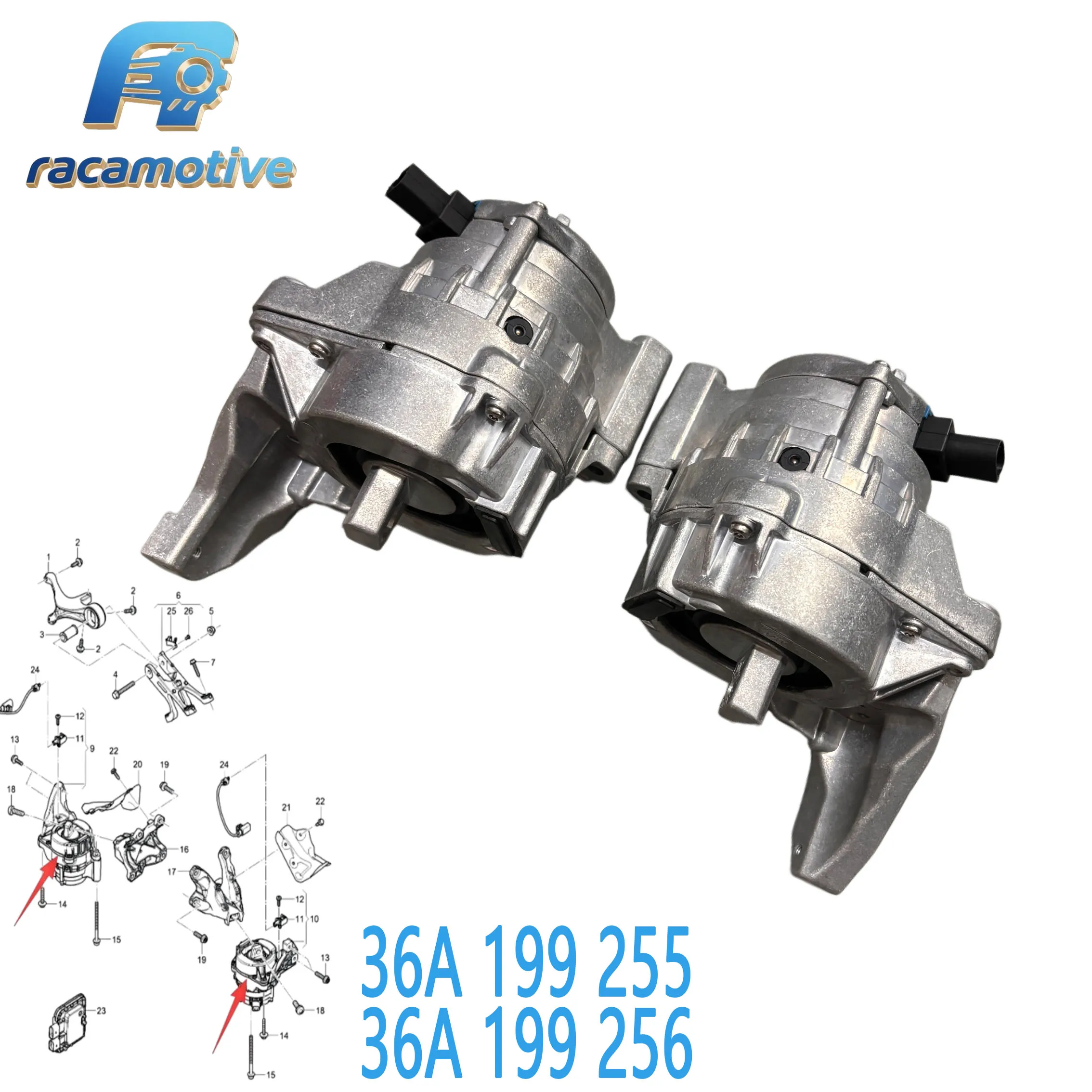 36A199255 36A199256 4M0199255BH 4M0199256BH Suitable for Bentley Bentayga (4V1) 2017 - Left/Right Active Engine Mount Bracket.