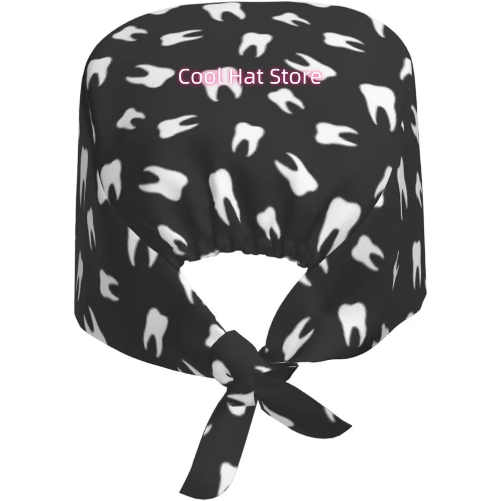 1pc Adjustable Nurse Scrub Cap with Sweatband & Absorbent Towel Strip - -Grade 100% Polyester, Quick-Dry Breathable Elastic Fit