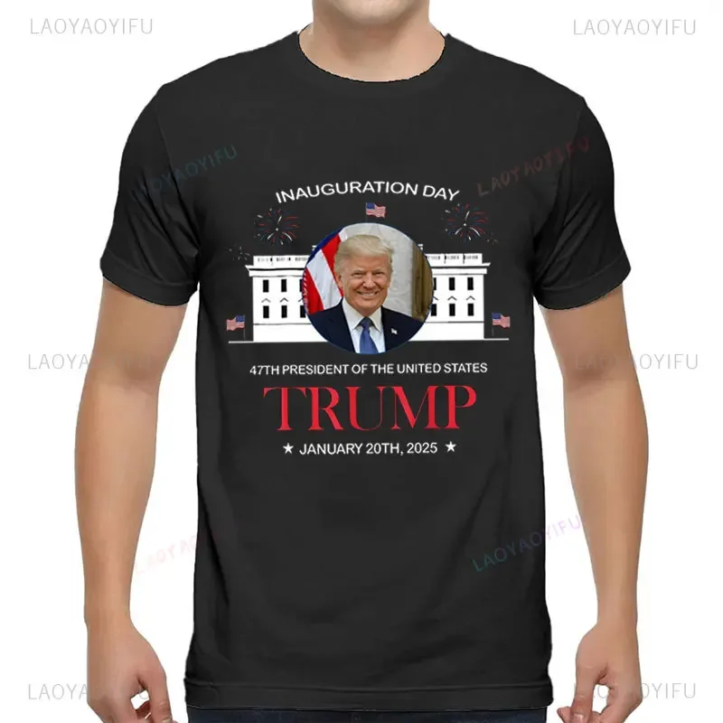 Trump Inauguration Day Shirt 47th President of The United States Tee January 20th 2025 T-Shirt Democrat Donald Trump Cotton Tops