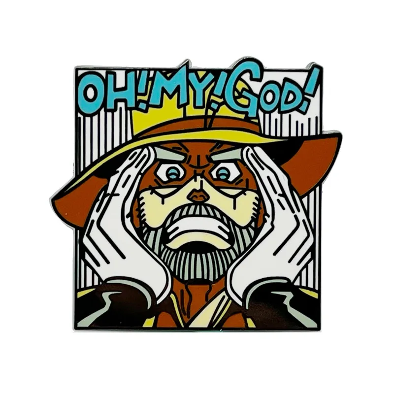 OH！MY！GoD！Surprised Enamel Pins Bizarre Adventure Stardust Crusaders Metal Brooch Badge Fashion Jewellery Accessory Gifts