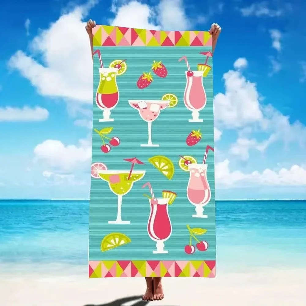 Beach Towel Summer Ice Cream Print Towel for Men and Women Ideal for Summer Beach Trips and Outdoor Activities