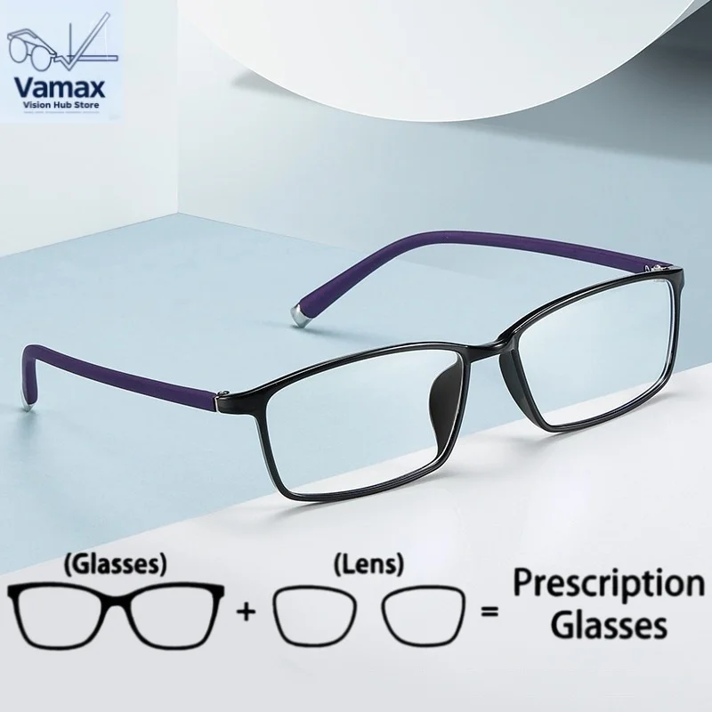 

VAMAX Ultra Light Vintage TR90 Prescription Glasses Women Men Office Glasses Students Eyewear