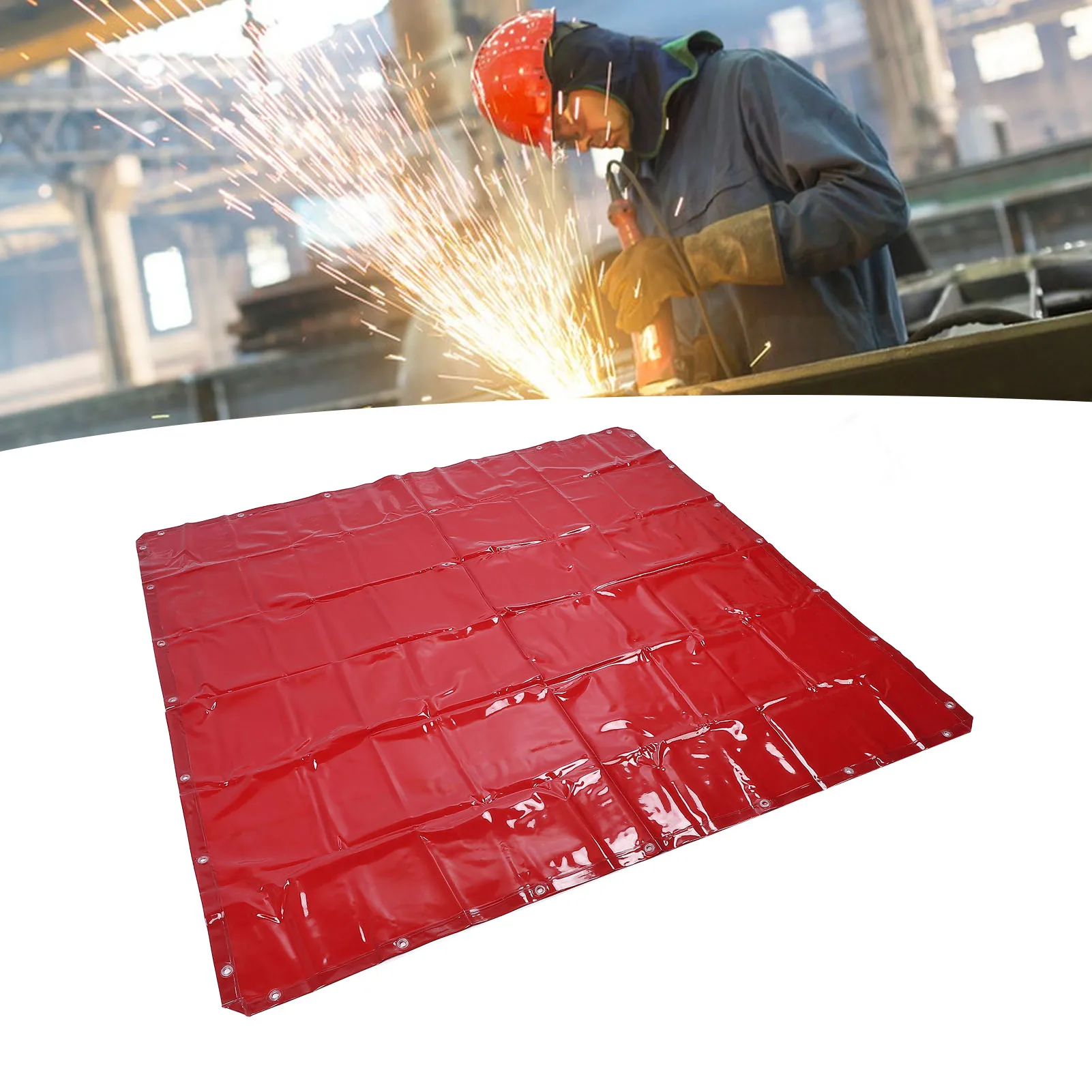 Welding Protective Curtain Red Flame Retardant Polyethylene Water Proof Welding Screen Level 6 UV Proofing for Industrial Site