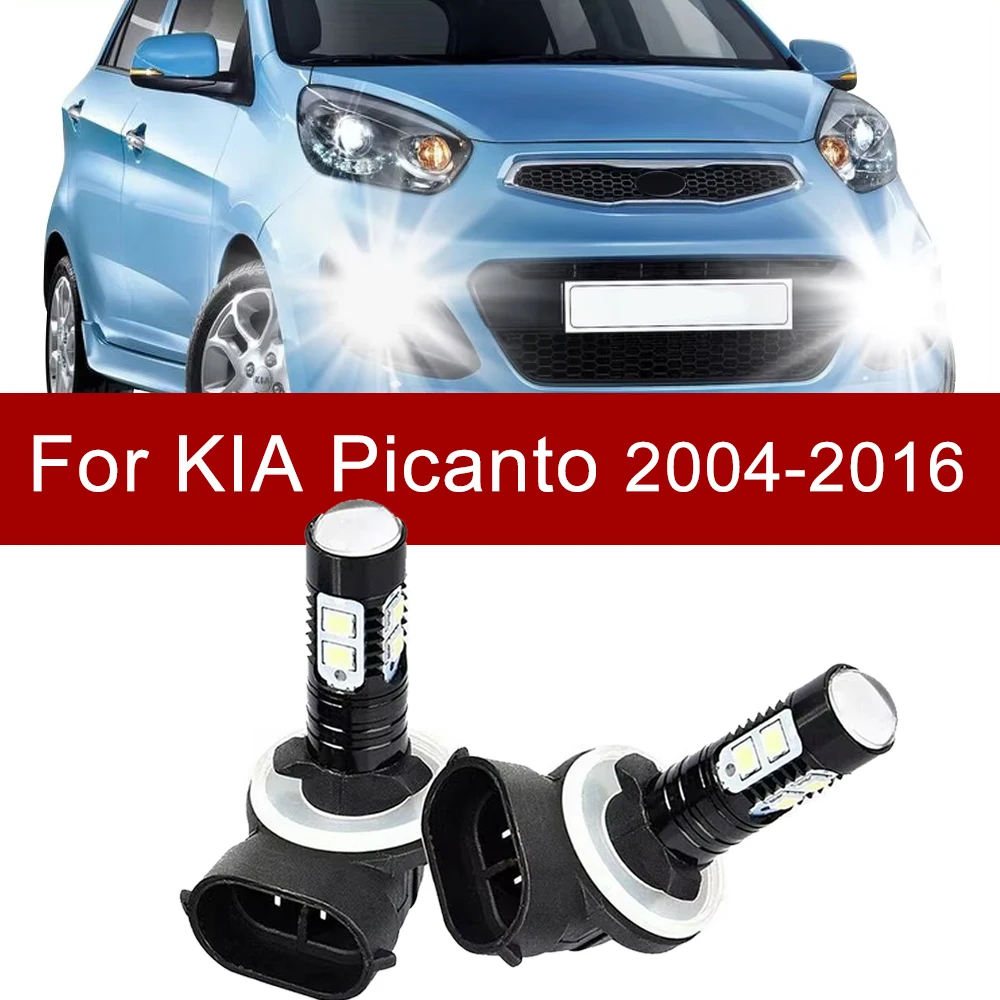 2X 881 886 889 H28 888 894 Car Front LED Fog Light Bulb Accessories For KIA Picanto 2004-2016 2009 2010 2011 2012 2013 2014 2015