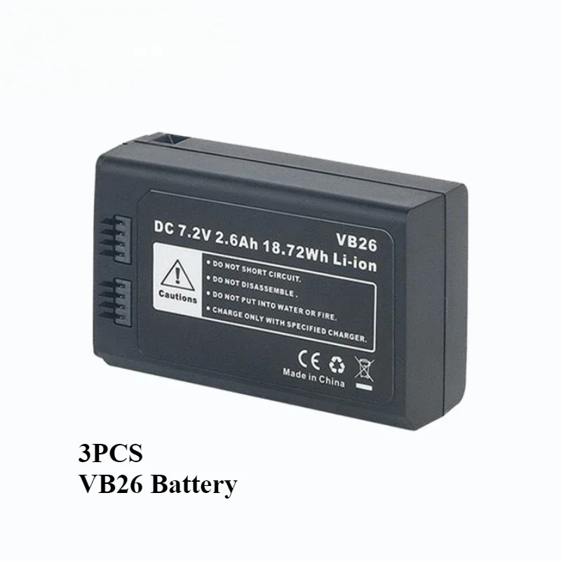 VB26 7.2V 2600mAh Replacement Flash Battery for Godox V1 AD100PRO V860III V850III 18.72Wh High Qualty Battery