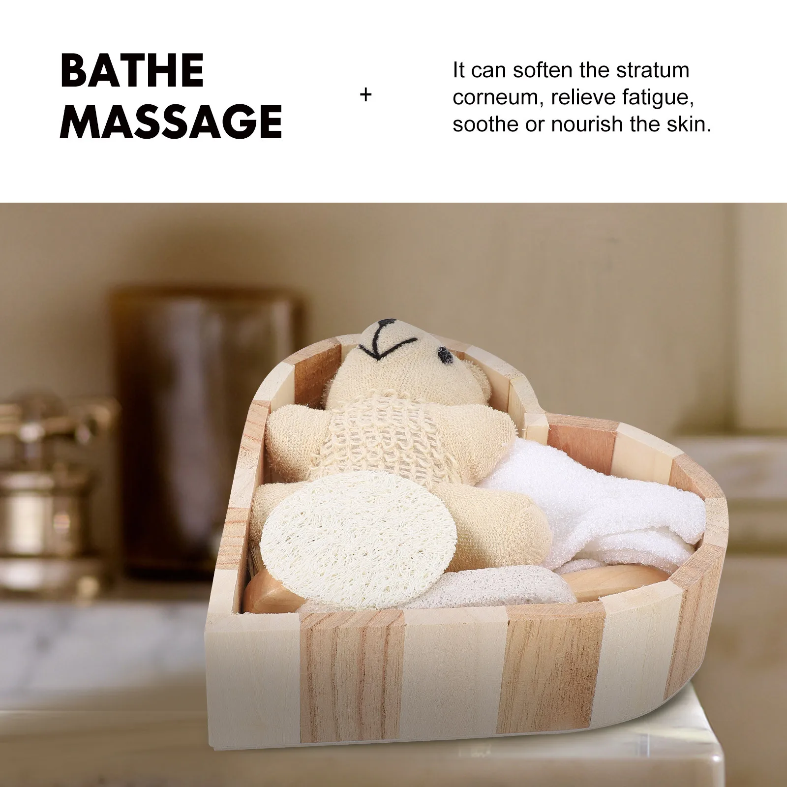 

1Set Bathing Scrubber Kit Fashionable Rubbing Bath Tools for Home Travel Hotel Use Cleansing Loofah Slice Skin Nourishing Set