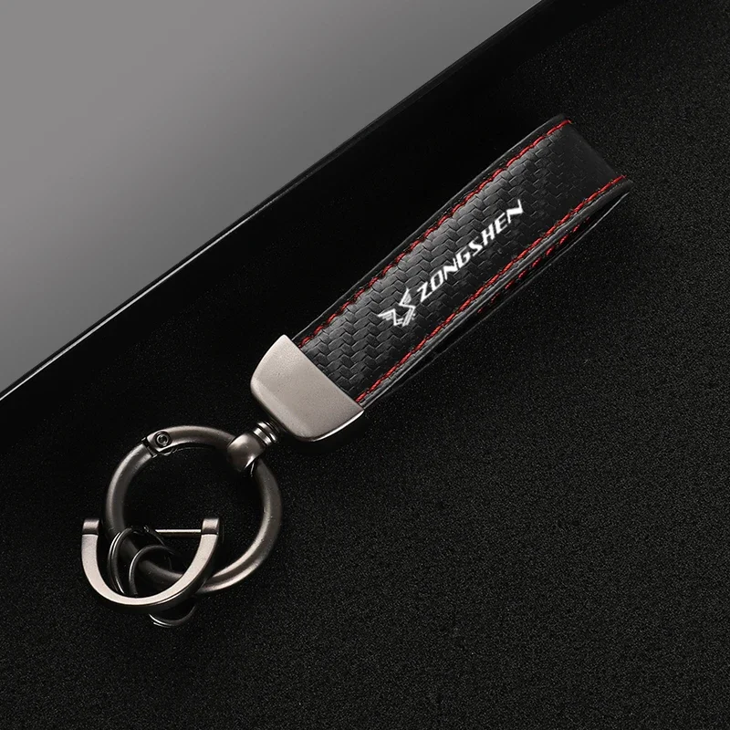 2024 Leather Carbon Fiber Car Rings Keychain Zinc Alloy Keyrings For zongshen yami 125et week8 150r 150x 200sc 250r mo ra1