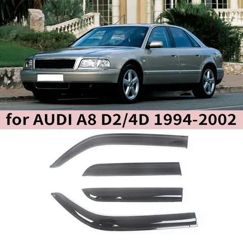 Audi A8 D2 세단 용 윈도우 바이저 1994 1995 1996 1997 1998 1999 2000 2001 2002 윈드 디플렉터 레인 가드 도어 바이저 벤트 쉐이드