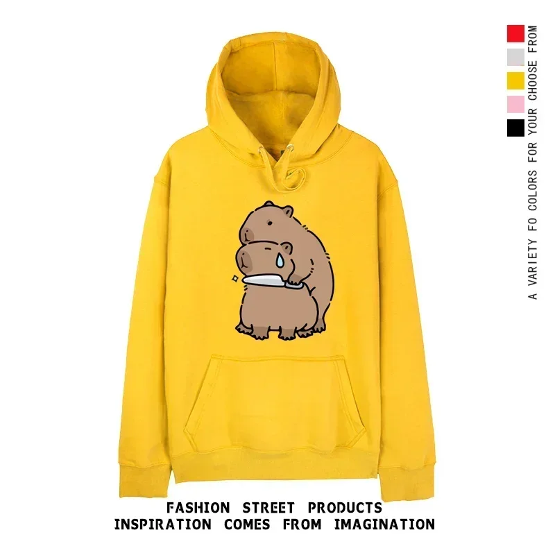 Famous Animal Kabiba Cartoon Peripheral Capybara Hoodie Hoodie Hoodie for Men Women, Couple Clothes Hooded Jacket sweatshirt