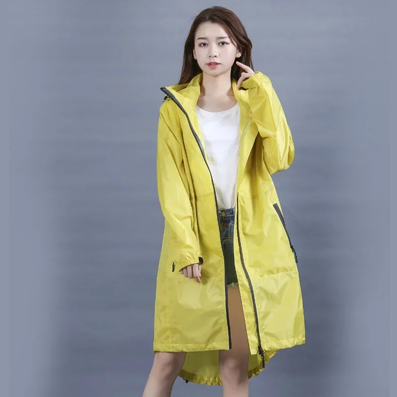 New Raincoat Women Men Ladies Rain Coat Poncho Breathable Long Portable Water-Repellent Rainwear Jacket