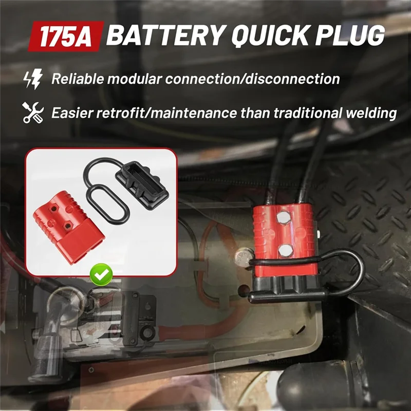 

Flame-Retardant Battery Quick Connector 2PCS 2-4 AWG Jumper Cable Plug Anderson Type Power Connectors Connect