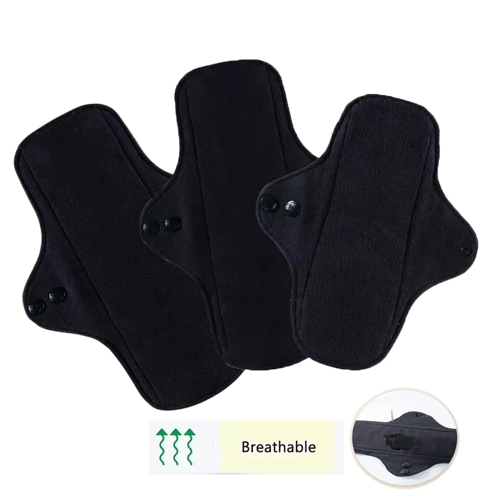 conjunto-de-absorventes-menstruais-reutilizaveis-4-unidades-preto-algodao-puro-a-prova-d'agua-conjunto-de-absorventes-higienicos-para-fluxo-intenso-periodo-de-menstruacao-grande