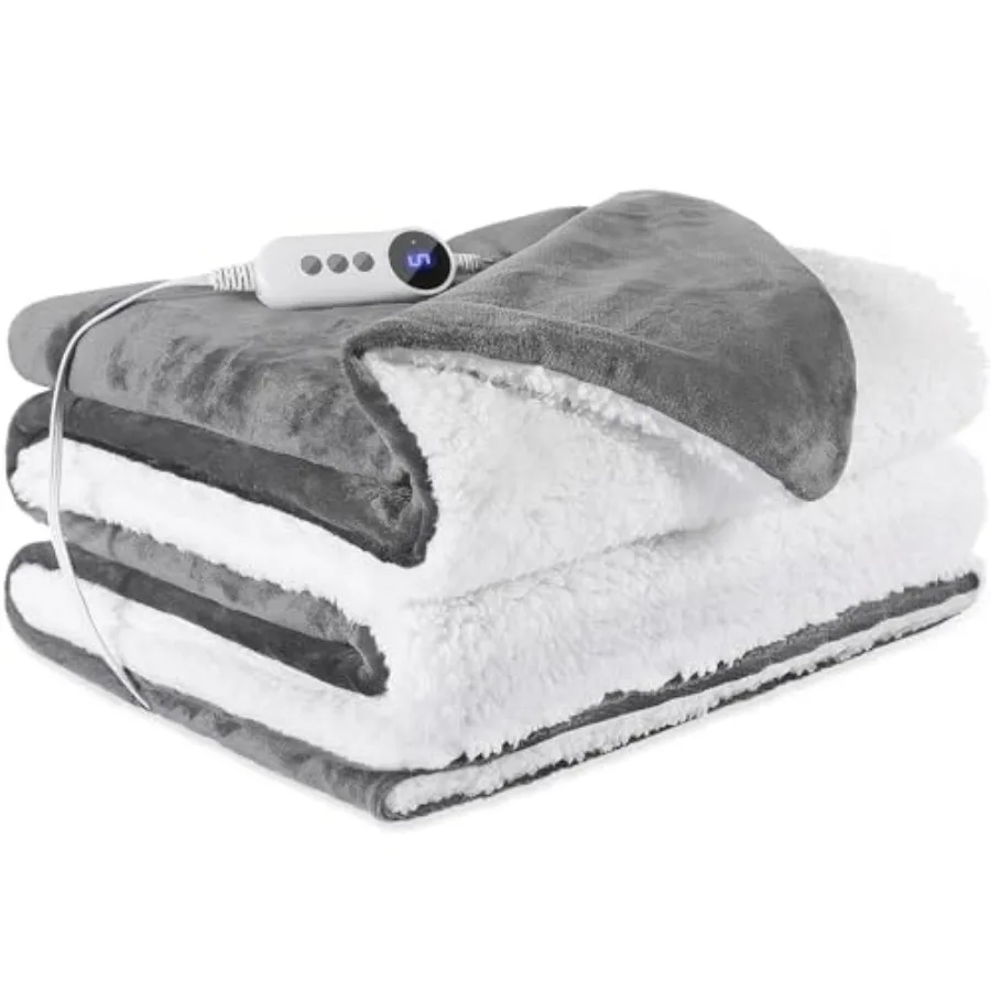 

Electric Heated Blanket Twin 62''X84'' Soft and Cozy Fast Heating Blanket with 9 Heat Settings and 2-10 Hours Auto Off ETL Cert