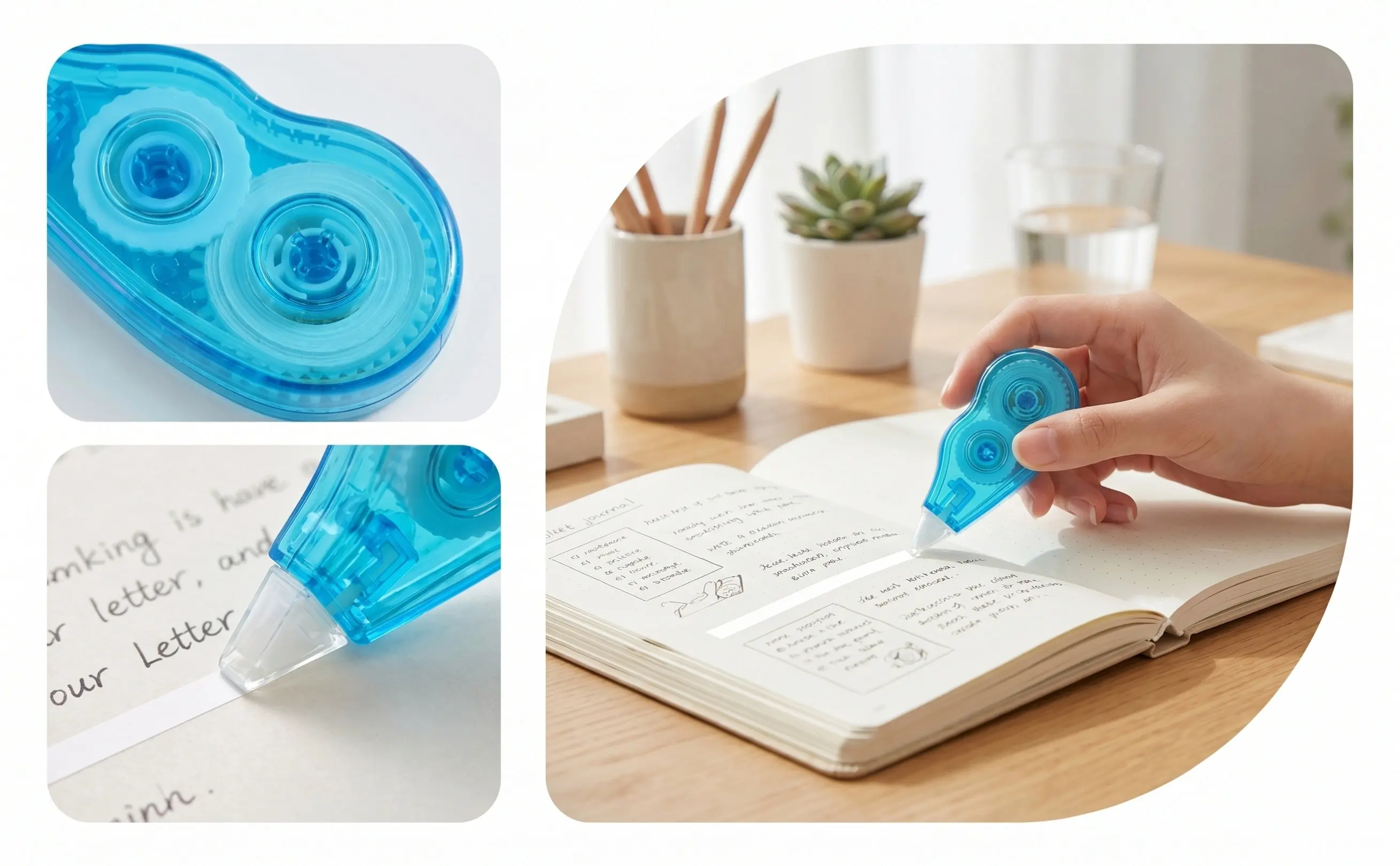6Pcs Creative White Correction Tape for Students Portable Free Convenient Writing Correction Office School