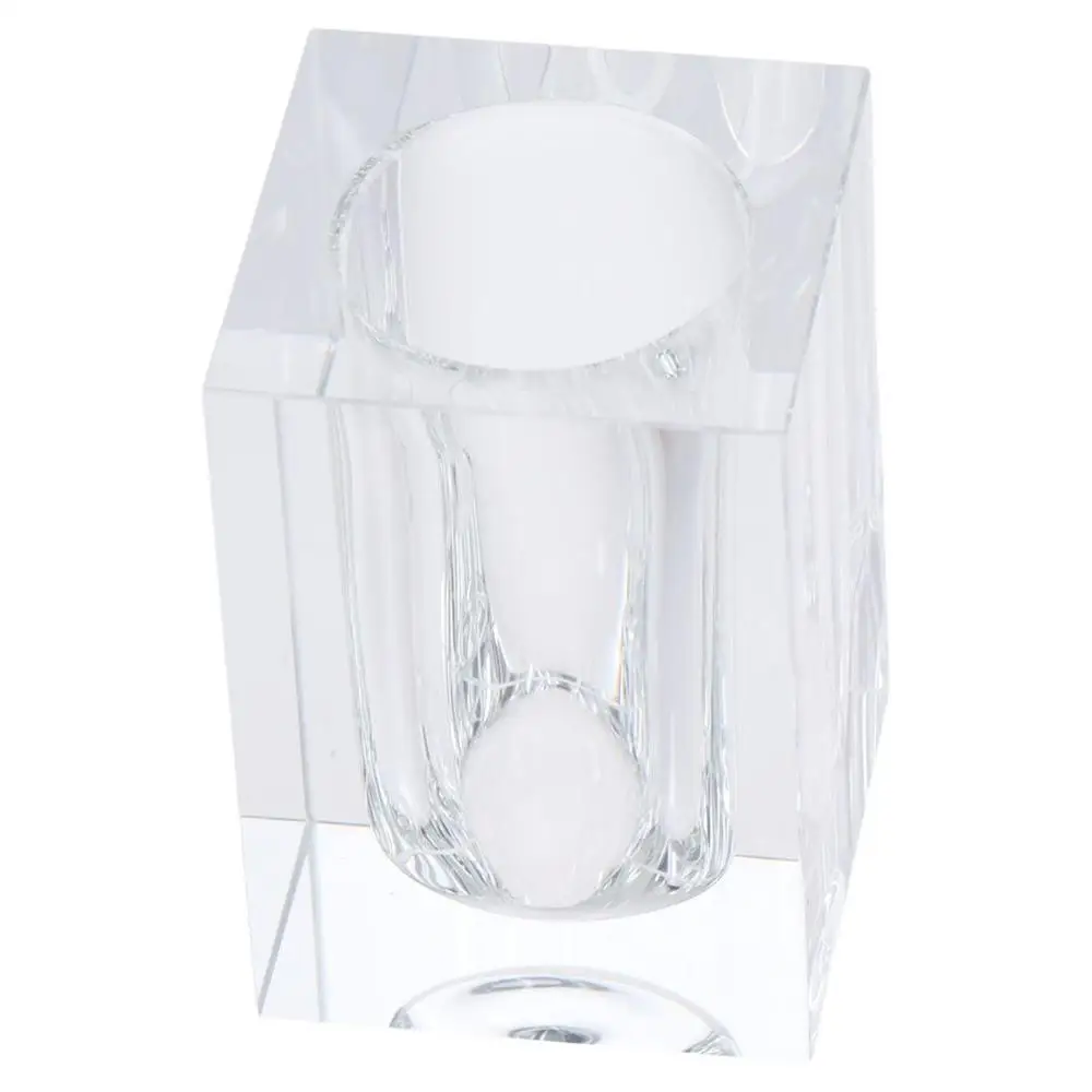 

White Crystal Crystal 3D Cube Crystal Pen Holder Transparent 2.36"D X 2.36"W X 3.46"H Stationery Rectangle Learning Supplies