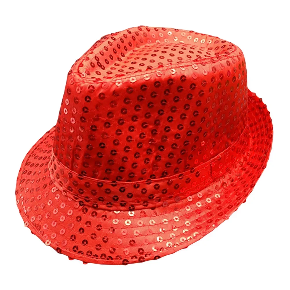 1 PC Jazz Hat Glitter Sequin Cosplay Prop Performance Costume Hip Hop Singer Women Men Glitter Beaded Hat Dance Performance view 5