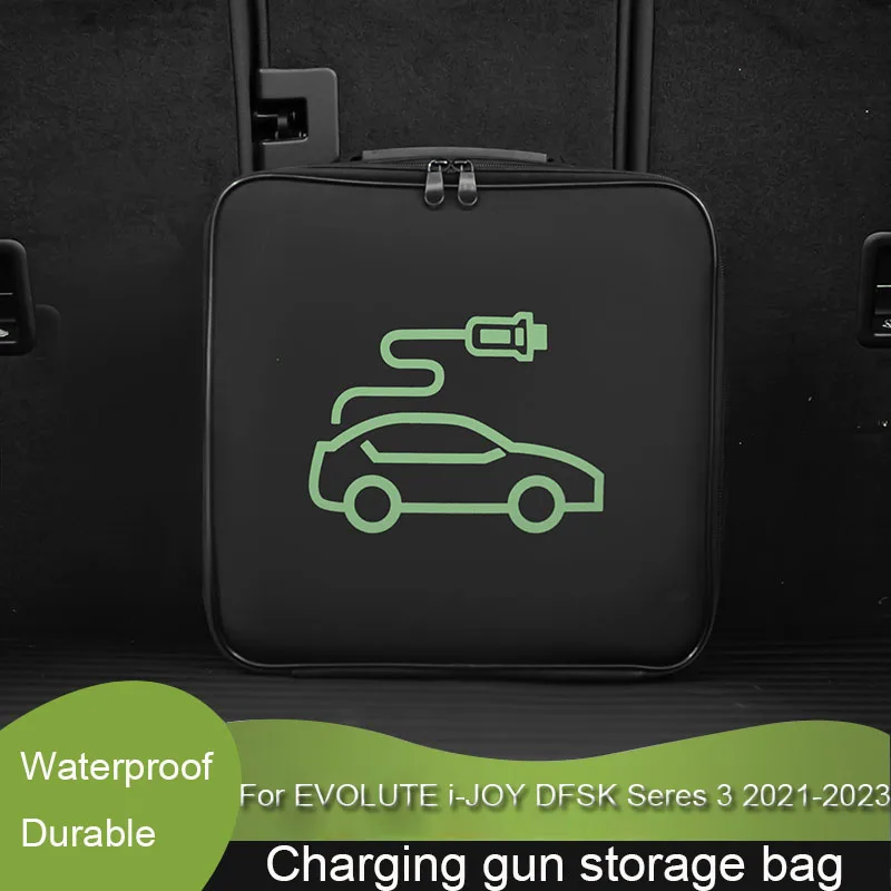 

For EVOLUTE i-JOY DFSK Seres 3 2021-2023 EV Car Portable Charging Cable Storage Carry Bag Waterproof Retardant Trunk Storage Box