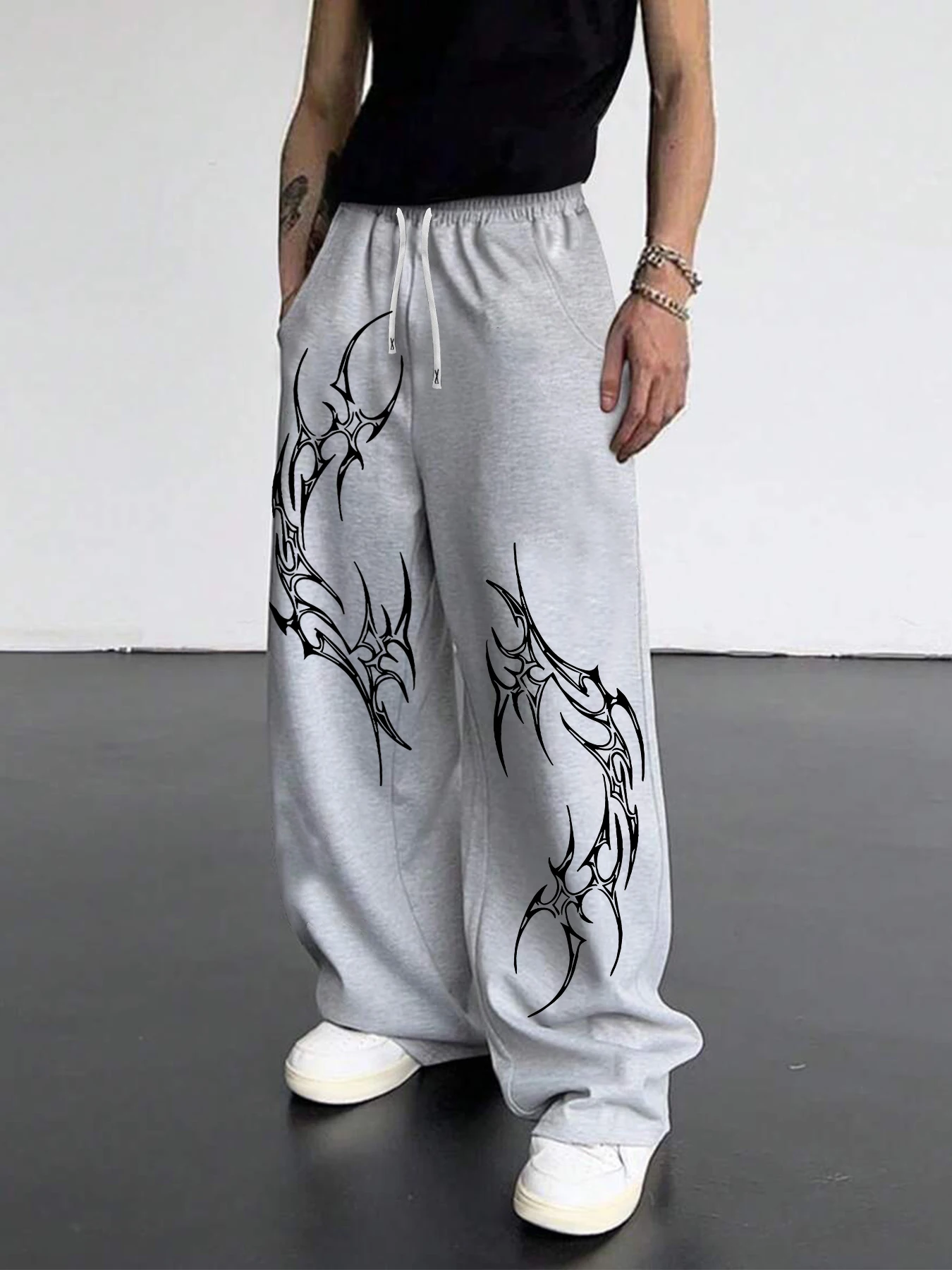 

Original Gothic Angel Dark Style Men's Casual Sporty Loose Straight-leg Trousers Autumn New Style, A Must-have for Campus Trends