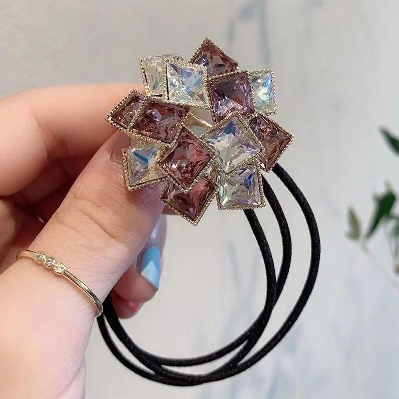 Корейские резинки для волос премиум-класса со сверкающими стразами. Прочные, элегантные и высокоэластичные резинки для волос.