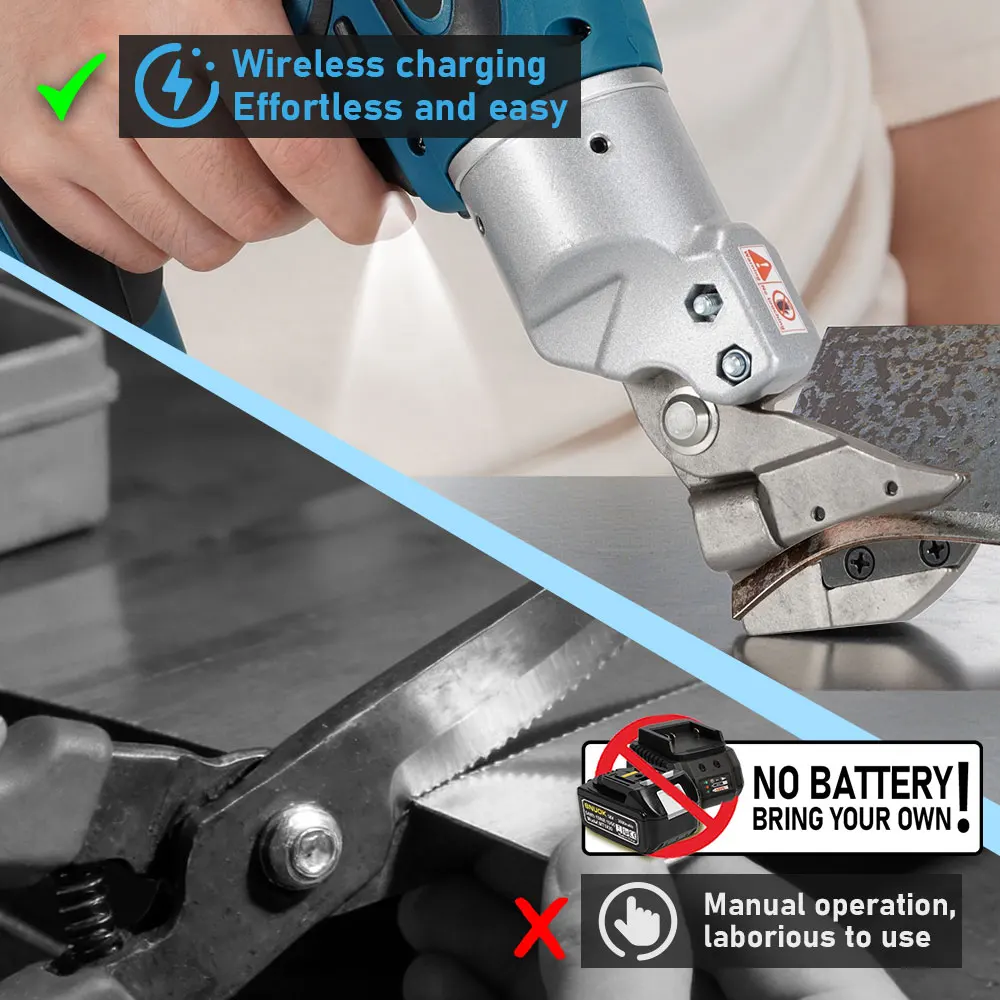 SNUOK 18V Bare Metal Scissors Power Tool for Cutting, Stainless Steel Plates, Ventilation Ducts, Etc. For Makita Batteries