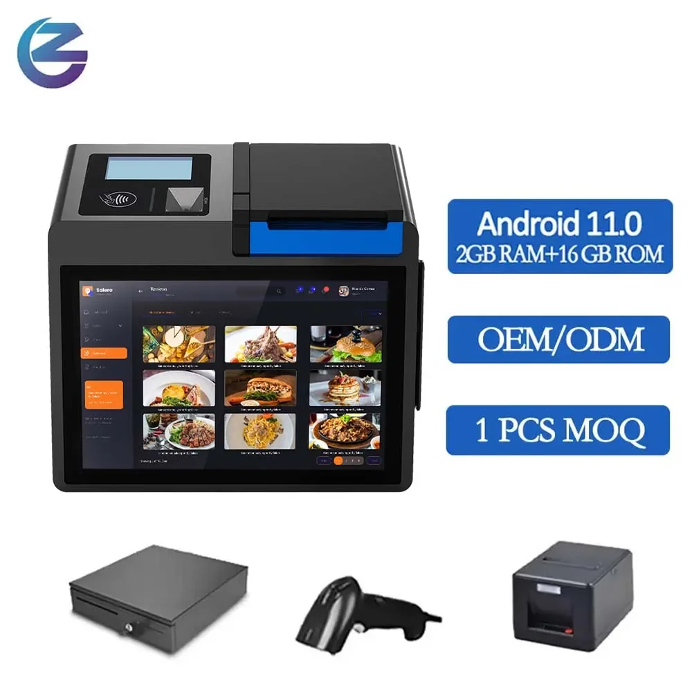 

SZZCS Z100 - Android 11 with 10.1 inch touch terminal all in one POS with 58mm 80mm Thermal Printer