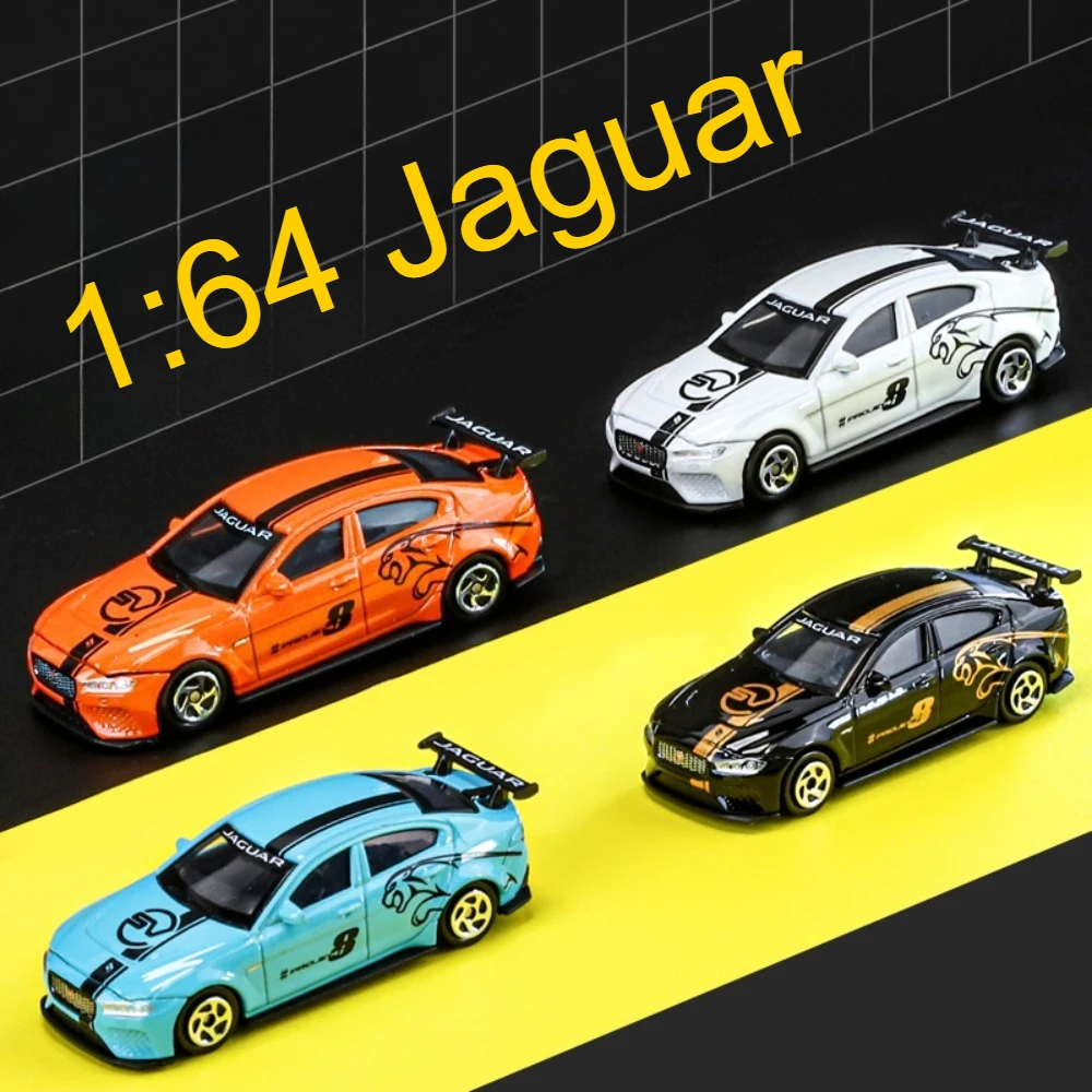 

1:64 JAGUAR XE SV Project 8, миниатюрный автомобиль, игрушки, литая под давлением модель из сплава, амортизирующие колеса, слайд вперед, транспортные средства, рождественские подарки