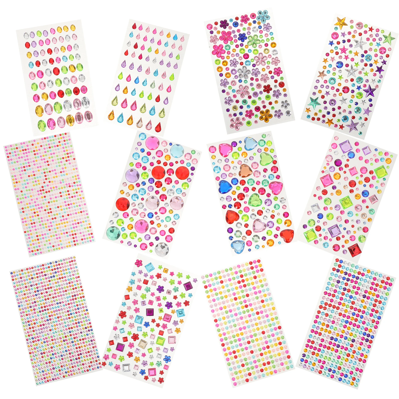 

Decorative Gem Patch Daily Makeup Jewels Crystal Rhinestone Stickers Clothing Decal Face Crafts Gems Back