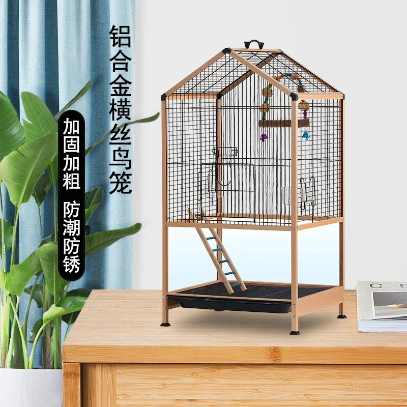 Budgerigar Special Cage Myna King Size Double Layer Household Gold, Luxury Villa Bird Cage