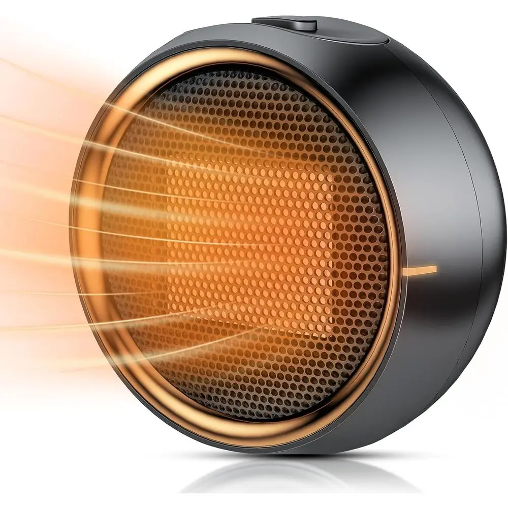 Efficient 500W PTC Portable Electric Heater, Safe for Home, Office, and Bathroom Use with Overheat and Tip-Over Protection